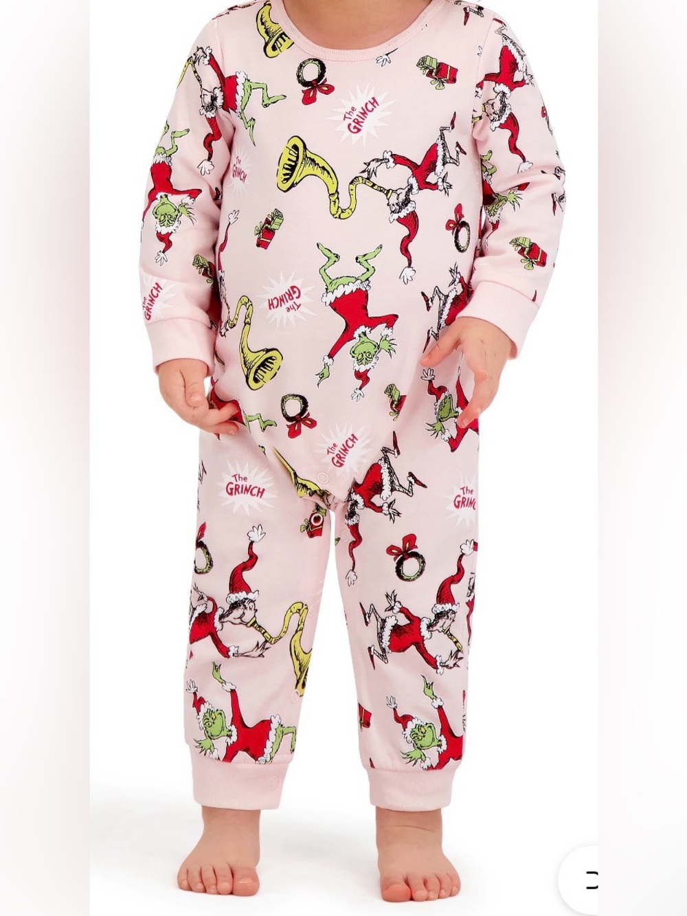 The Grinch 6/9M Baby Girl’s Pink Long Sleeve Coverall